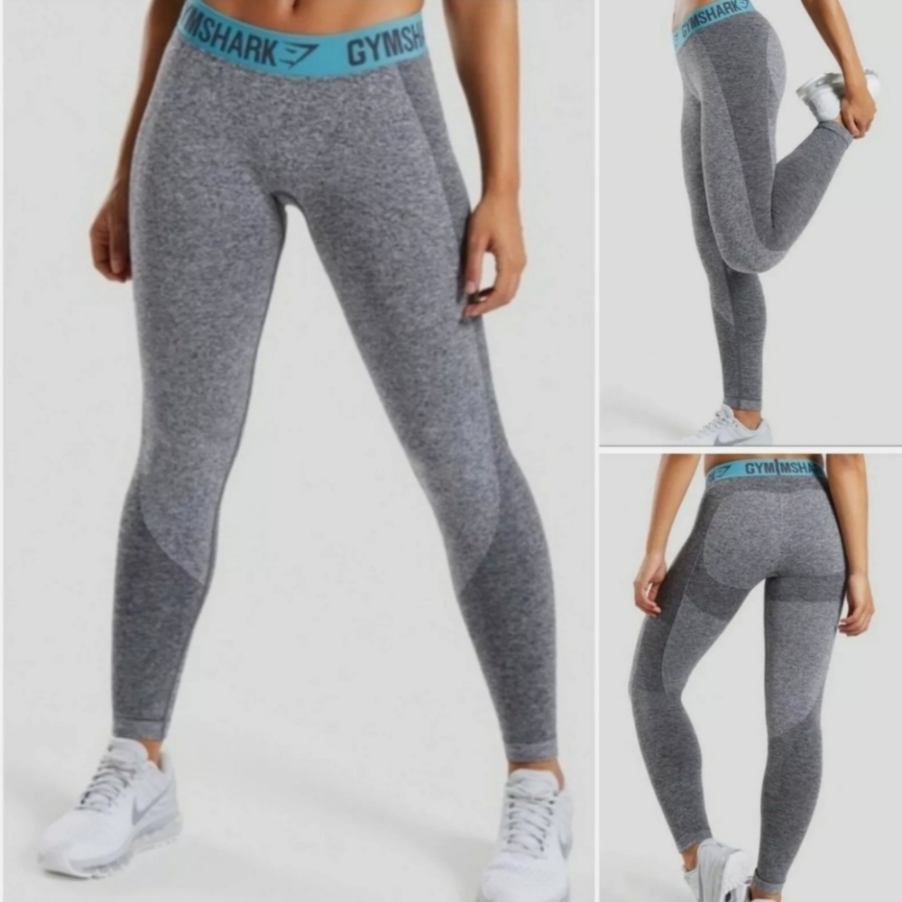 Gymshark Flex Leggings Charcoal Marl Dusky Teal